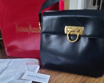 vintage salvatore ferragamo shoulder bolsa