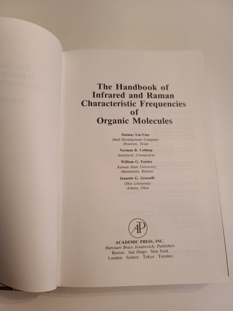 The Handbook of Infrared and Raman Characteristic Frequencies of Organic Molecules 1991 Bild 3