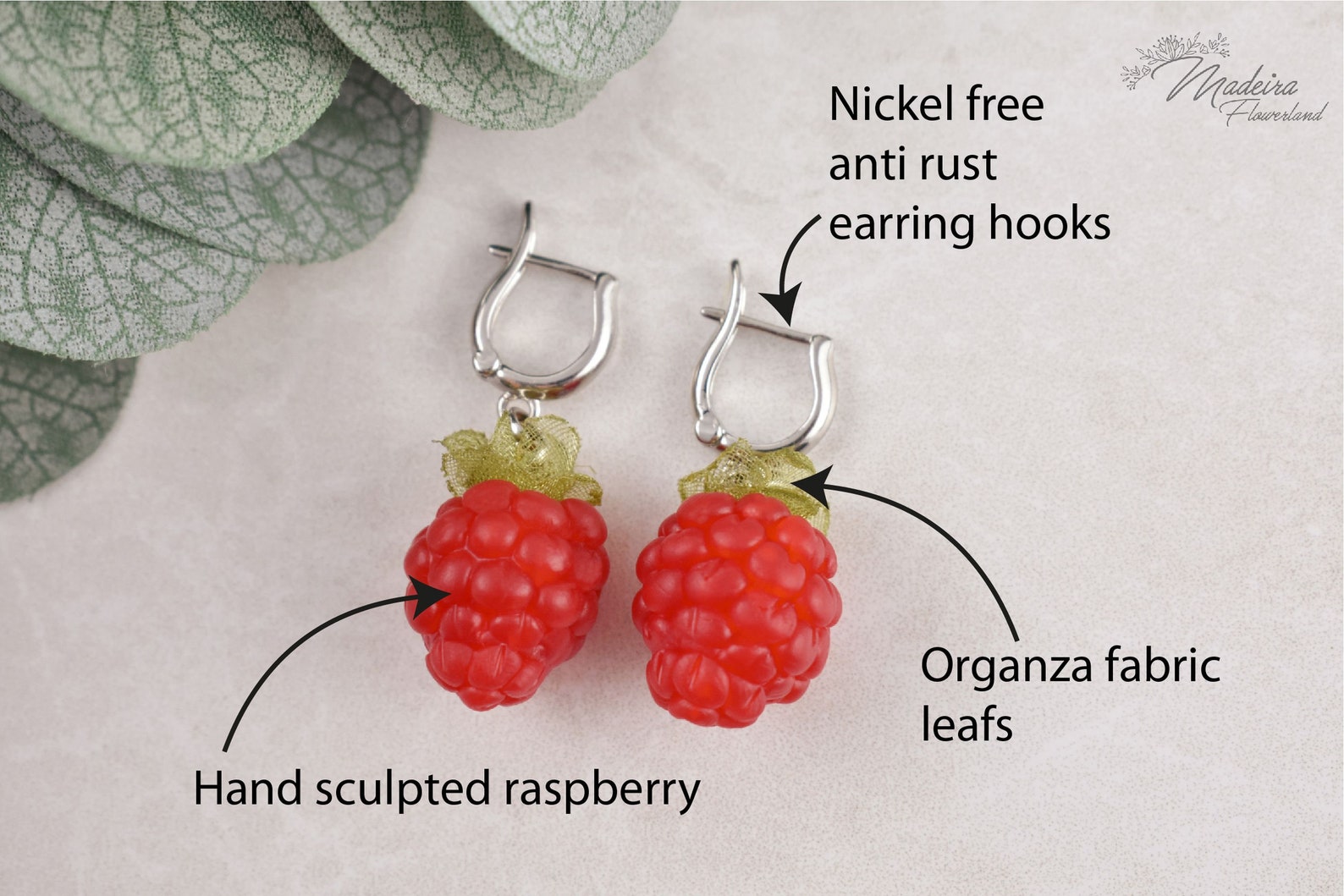 Raspberry Earring Food Earrings Juicy Drop Berry Earrings Etsy
