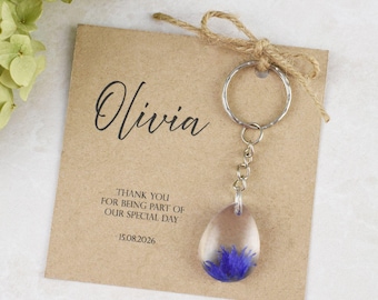 Custom keychain rustic wedding favors | Pressed flower favors | Wedding favors bulk fall | Personalized gift for wedding guests