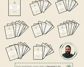 CBT Toolkit by a BABCP Therapist - Complete Toolkit for Anxiety, Negative Thoughts, Sleep Hygiene, Goal Setting & more - Therapy Worksheets