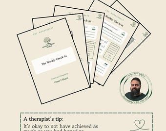 Weekly Reflection CBT Planner | Mental Health Reset Worksheet | Created by a BABCP Accredited CBT Therapist | Progress Journal