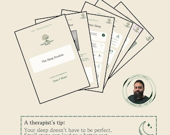 Sleep Hygiene CBT Worksheet | Insomnia & Sleep Anxiety Relief | CBT-I Sleep Routine Action Plan | Designed by a BABCP Accredited Therapist
