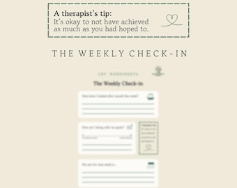 Weekly Reflection CBT Worksheet - The Weekly Check-in - erstellt von einem BABCP akkredierten CBT Therapeuten