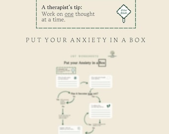 CBT-Arbeitsblatt zur Anxiety-Managment – Legen Sie Ihre Angst in eine Box – erstellt von einem BABCP Accorded CBT Therapist