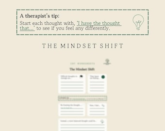 Gedankenmanagement CBT-Arbeitsblatt - Die Mindset-Verschiebung - erstellt von einem BABCP-akkredenten CBT-Therapeuten