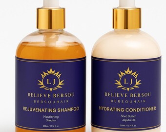 Believe Bersou Champú para el crecimiento del cabello: fórmula nutritiva sin sulfatos con aceites naturales.