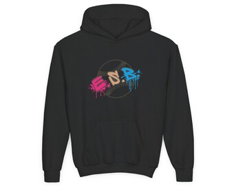 Sudadera con capucha de béisbol Eat Sleep / Sudadera juvenil con grafiti neón