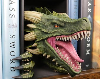 Dragon Awakening Book Nook, Large, Hand painted fantasy decor for book lovers