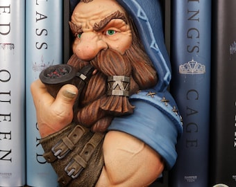Dwarf Book Nook, Large, Hand painted fantasy decor for book lovers