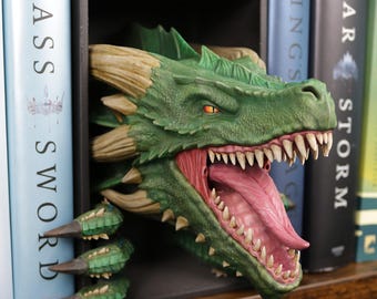 Kącik książkowy Dragon Awakening, duży, ręcznie malowany, fantastyczny wystrój dla miłośników książek