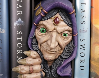 Baba Yaga Book Nook, Large, Hand painted fantasy decor for book lovers