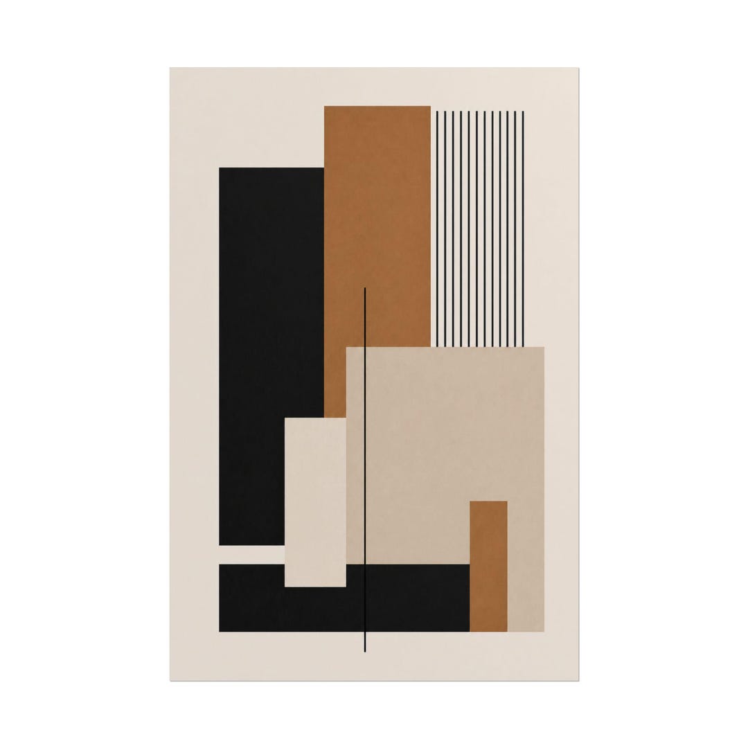 Minimalist Abstract Wall Art Print, Neutral Beige Geometric Modern ...
