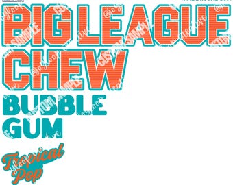 Retro Baseball PNG | Big League Chew Style, Orange Turquoise Design (Digital Download)