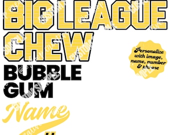 Big League Inspired Yellow and Black Template | Custom Baseball Gum Design | Canva Download