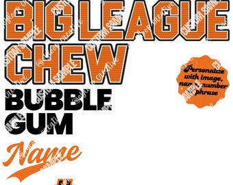 Orange and Black Big League Inspired | Custom Baseball Gum Design | Canva Download