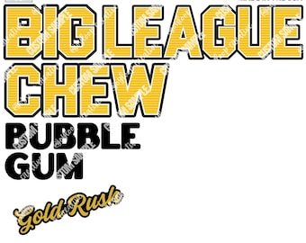 Big League Style Gold and Black PNG Design | Retro Softball Digital Download