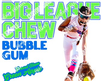 Softball Gum PNG | Green Apple Player Design