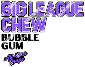 Retro Baseball PNG | Purple Black Allstar Grape Bubble Gum Design (Digital Download)