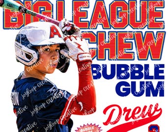 Big League Inspired Red and Blue Template | Retro Baseball Gum Design | Canva Download