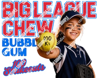 100 Strikeouts PNG | Softball Pitcher Milestone Design | Retro Bubble Gum Style (Digital Download)