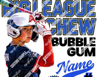 Big League Inspired Royal Blue and Black Template | Retro Baseball Gum Design | Canva Download