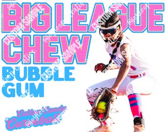 Cotton Candy League Chew PNG | Retro Softball Baseball Team Swag (Digital Download)