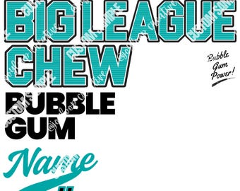 Teal and Black League Inspired | Retro Baseball Gum Design | Canva Download