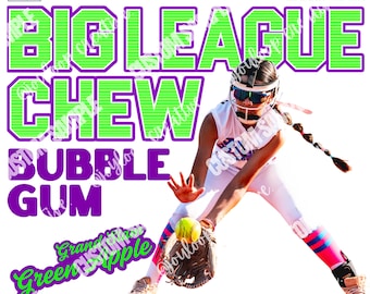Custom Color Big Chew Softball PNG | Green Apple