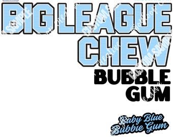 Big League Style Baseball PNG | Baby Blue and Black Retro Baseball Design (Digital Download)