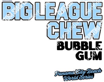 Panama City Beach World Series Big League Style Baseball PNG | Baby Blue and Black Retro Baseball Design (Digital Download)