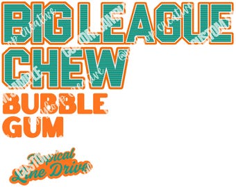 Big League Style Teal PNG Design | Turquoise and Orange PNG | Retro Softball Digital Download