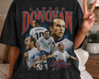 Camiseta vintage pirata de Landon Donovan, camiseta de leyenda del fútbol estadounidense, camiseta gráfica retro de los 90 de la selección nacional de Estados Unidos.