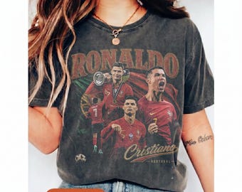 Camiseta pirata vintage de Cristiano Ronaldo de Portugal estilo años 90