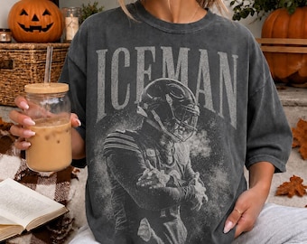 T-shirt graphique vintage contrefait de Caleb Williams, ICE Man