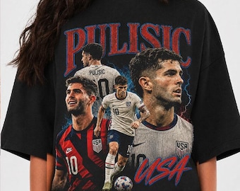 Camiseta estilo bootleg vintage de Christian Pulisic de los 90