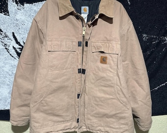 Distressed Vintage 1990s Carhartt Blanket Lined Trucker Jacket