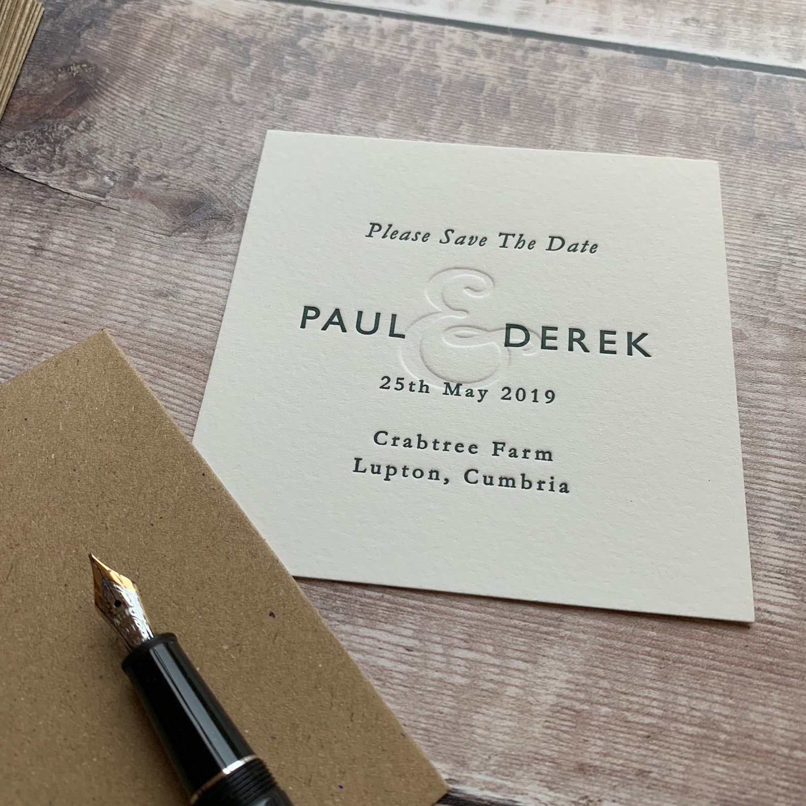 50 x Small Letterpress Save The Date Cards Etsy