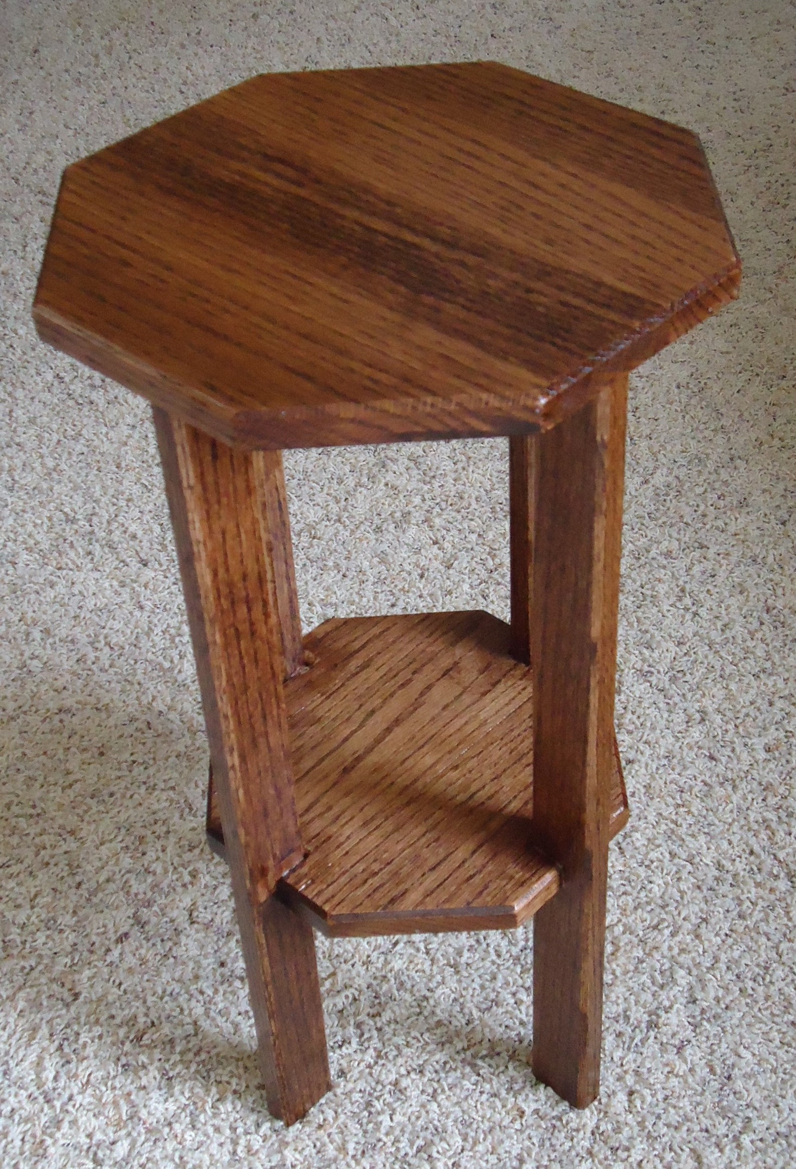 Handmade Mission Style Octagonal Oak Plant Stand Etsy