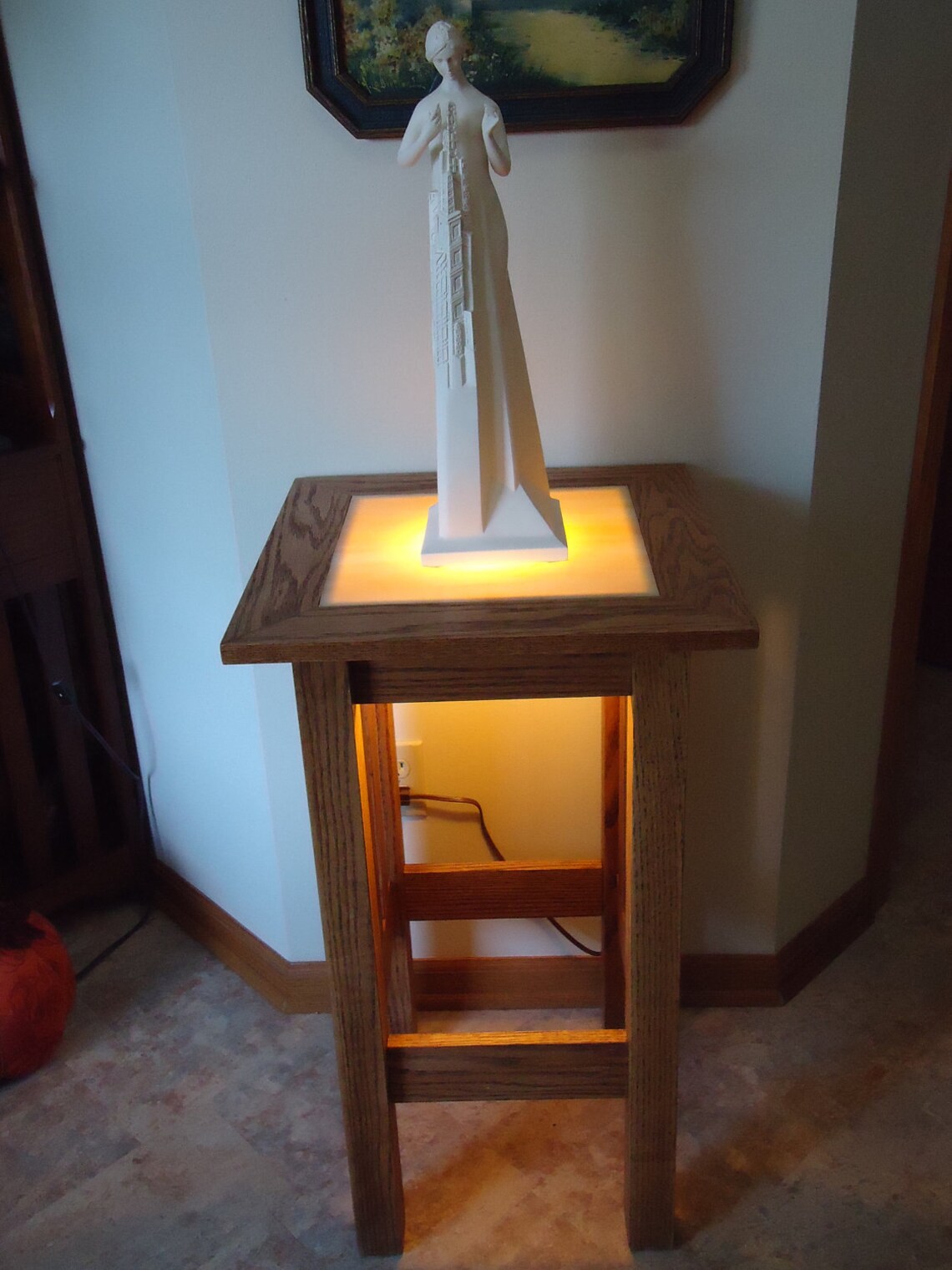 Handmade Mission Style Oak Display Table with Translucent Etsy
