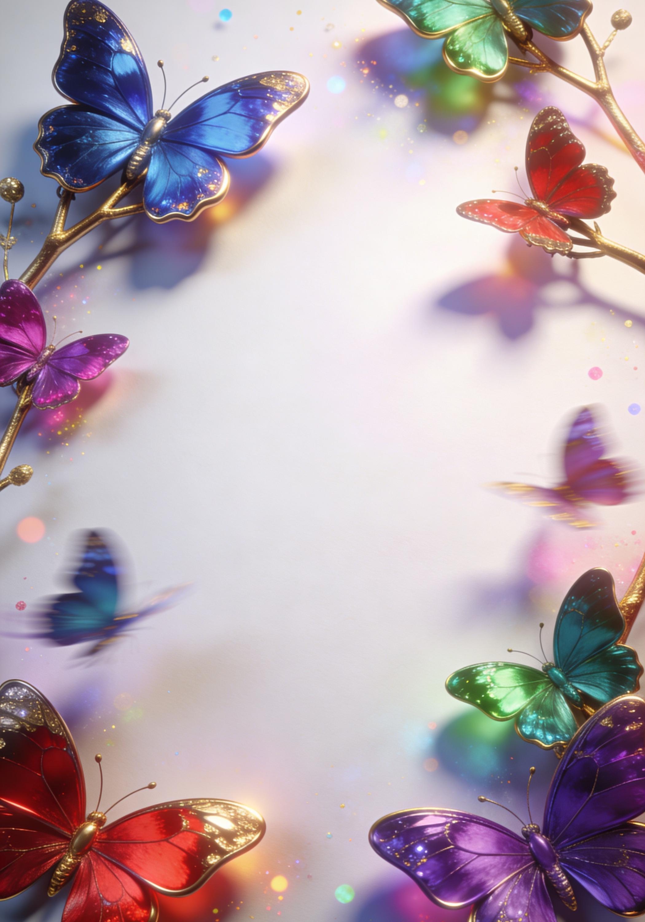 Multicolor 3D Butterfly Invitation
