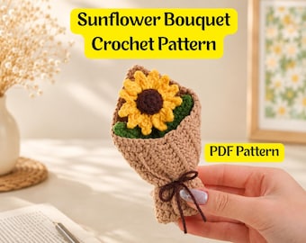 Sunflower Bouquet Crochet Pattern, Flower Home Decor (Digital PDF Pattern)