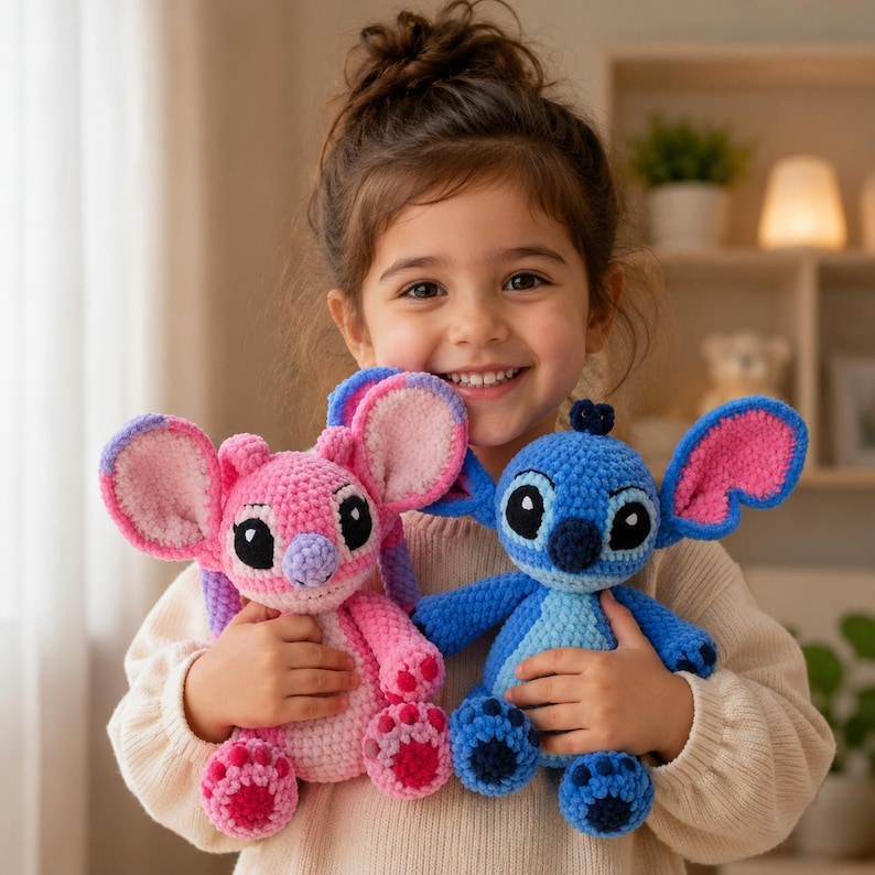 Crochet Angel and Stitch Doll Pattern