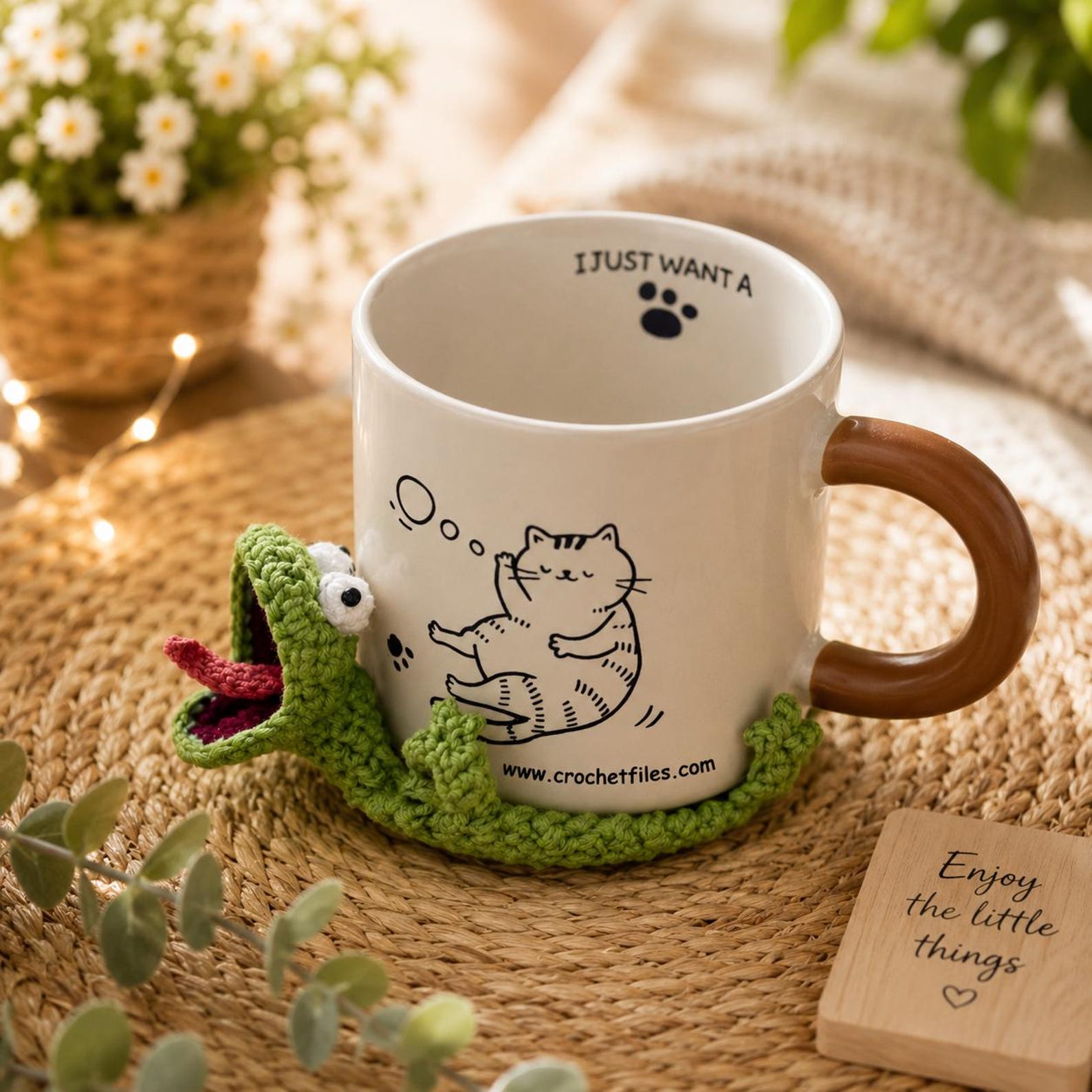 Cute Tom Lizard Crochet Coaster Pattern