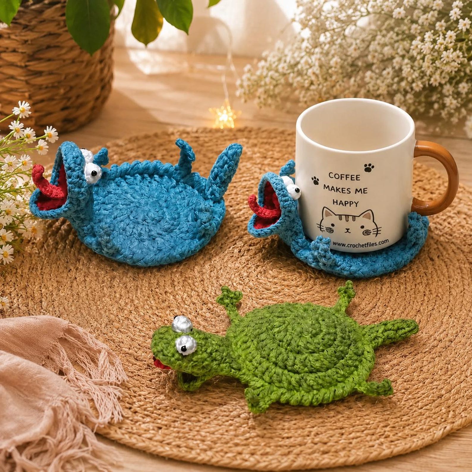 Tom Lizard Coaster Crochet Pattern PDF Details