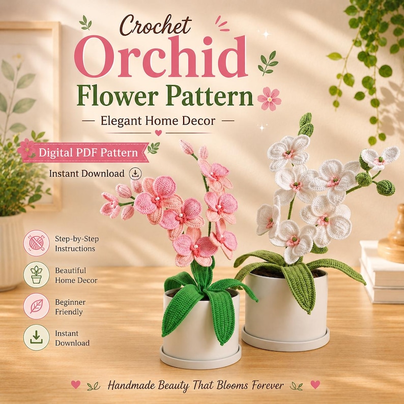 Crochet Orchid Flower Pattern