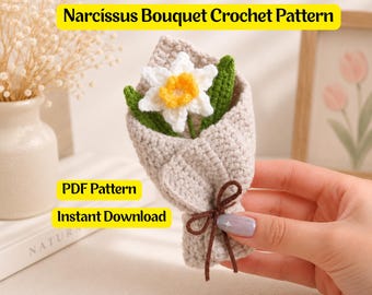Narcissus Bouquet Crochet Pattern, Floral PDF, Home Decor (Digital Download)