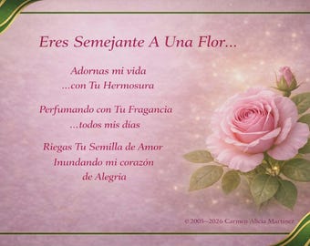 Eres Semejante A Una Flor – Poema Cristiano | Regalo Espiritual | Amor y Belleza | Descarga Digital | (Digital Download)
