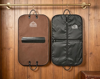 Custom Monogrammed Oxford Cloth Suit Bag: Groomsmen, Father of Groom Gift