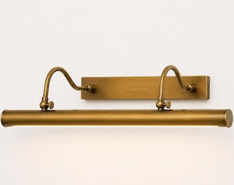 Solid Brass Picture Light 24 Inch, Wall Mounted Adjustable Art Lamp, Classic Frame Lighting for Paintings and Gallery Decor